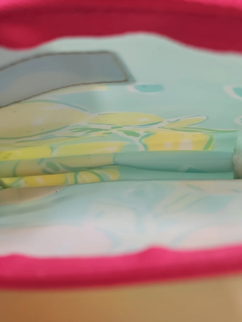 Lilly Pulitzer Glossy Lemon & Floral Cosmetic Bags - Turquoise, Yellow & Pink